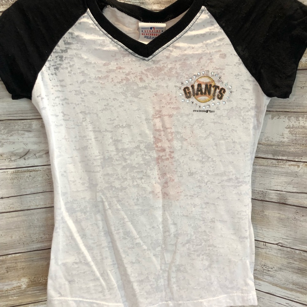Girls sz 8 giants top w/rhinestones
